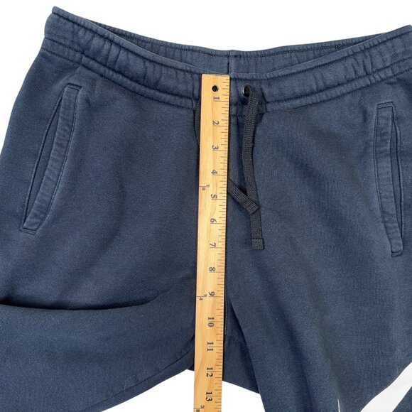 Nike Fleece Shorts Mens Small Black Swoosh Drawstring Sportswear Club 843520-010 - Picture 10 of 11